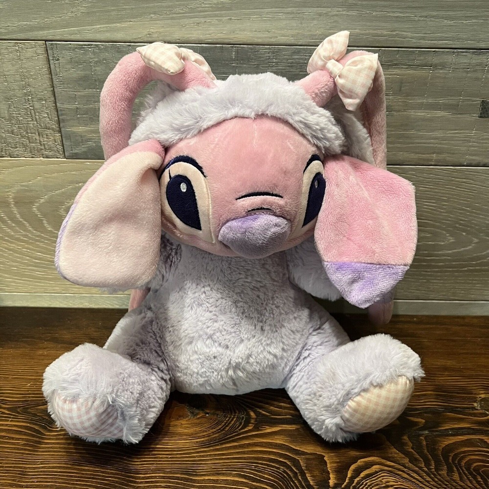 Lilo‎ & Stitch Disney Store Angel Easter Bunny Plush Stuffed Animal Pink Purple
